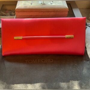 TOM FORD Ava clutch bag in CORAL satin
